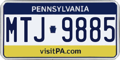 PA license plate MTJ9885