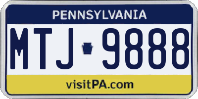 PA license plate MTJ9888