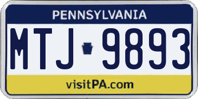 PA license plate MTJ9893