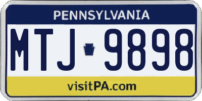 PA license plate MTJ9898