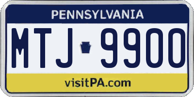 PA license plate MTJ9900