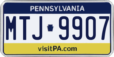 PA license plate MTJ9907