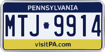 PA license plate MTJ9914