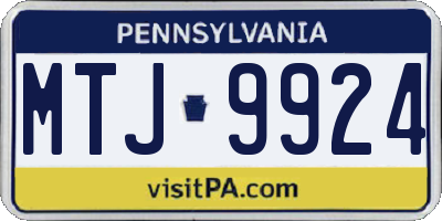 PA license plate MTJ9924