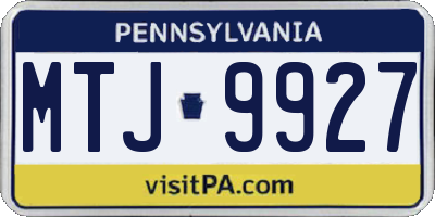 PA license plate MTJ9927