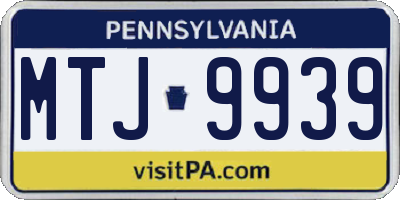 PA license plate MTJ9939