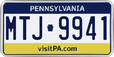 PA license plate MTJ9941