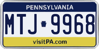 PA license plate MTJ9968