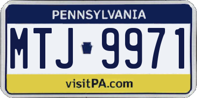 PA license plate MTJ9971