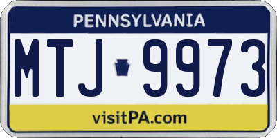PA license plate MTJ9973