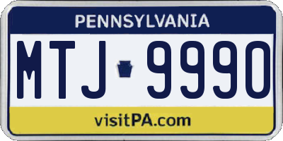 PA license plate MTJ9990