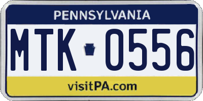 PA license plate MTK0556