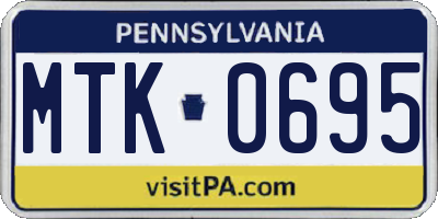 PA license plate MTK0695