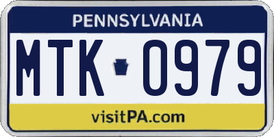 PA license plate MTK0979