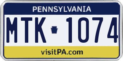 PA license plate MTK1074