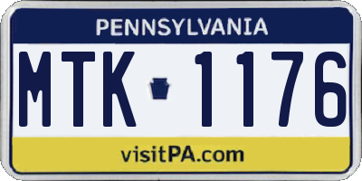 PA license plate MTK1176