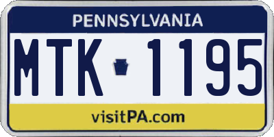 PA license plate MTK1195