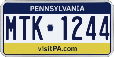 PA license plate MTK1244