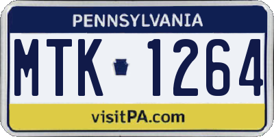 PA license plate MTK1264