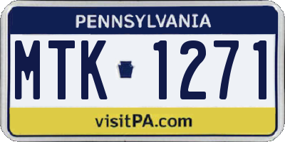 PA license plate MTK1271