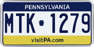 PA license plate MTK1279