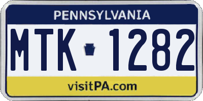 PA license plate MTK1282