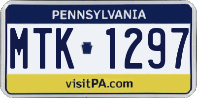 PA license plate MTK1297