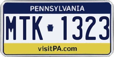PA license plate MTK1323