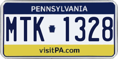 PA license plate MTK1328