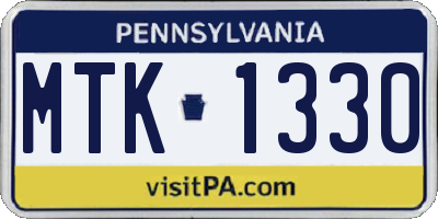 PA license plate MTK1330