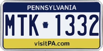PA license plate MTK1332
