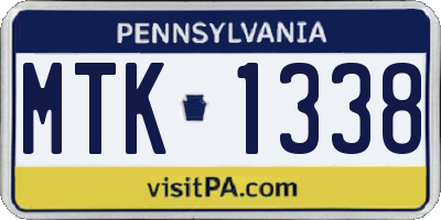 PA license plate MTK1338