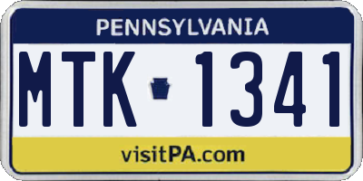 PA license plate MTK1341