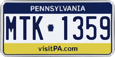 PA license plate MTK1359