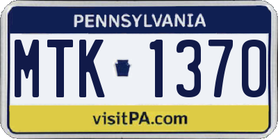 PA license plate MTK1370