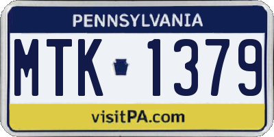 PA license plate MTK1379