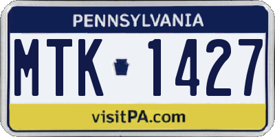 PA license plate MTK1427