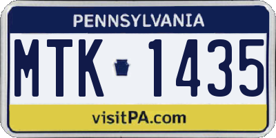PA license plate MTK1435