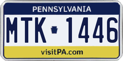 PA license plate MTK1446