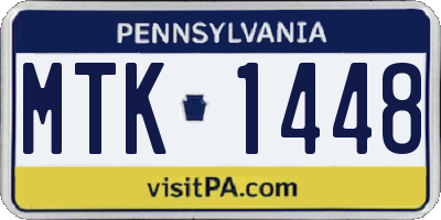 PA license plate MTK1448