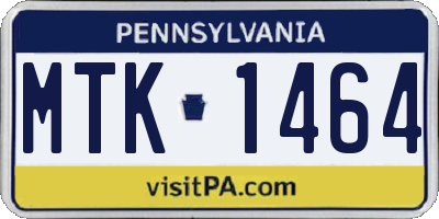 PA license plate MTK1464