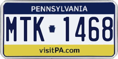 PA license plate MTK1468