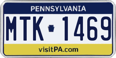 PA license plate MTK1469
