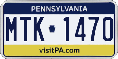 PA license plate MTK1470
