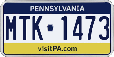 PA license plate MTK1473