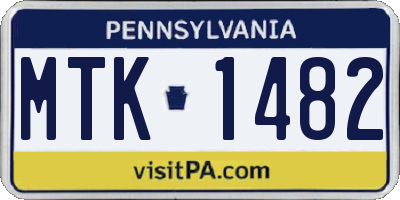 PA license plate MTK1482