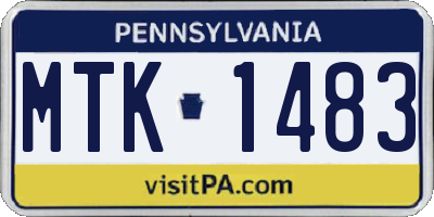 PA license plate MTK1483