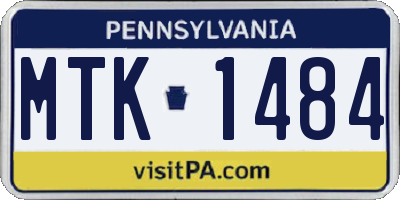 PA license plate MTK1484