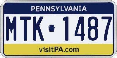 PA license plate MTK1487