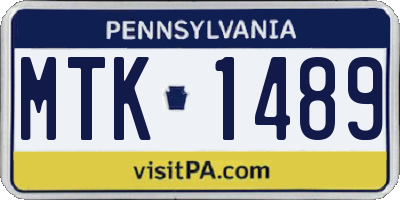 PA license plate MTK1489
